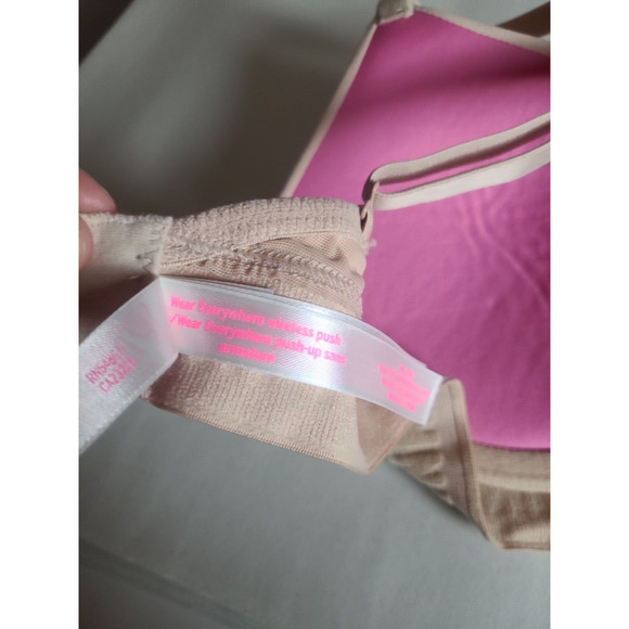 Victoria's Secret PINK Wear Everywhere Tan Wire Free Push Up Bra Size 34D - Picture 5 of 6